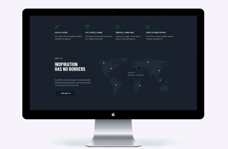Monitor Apple z wyświetloną stroną: Inspiration has no borders